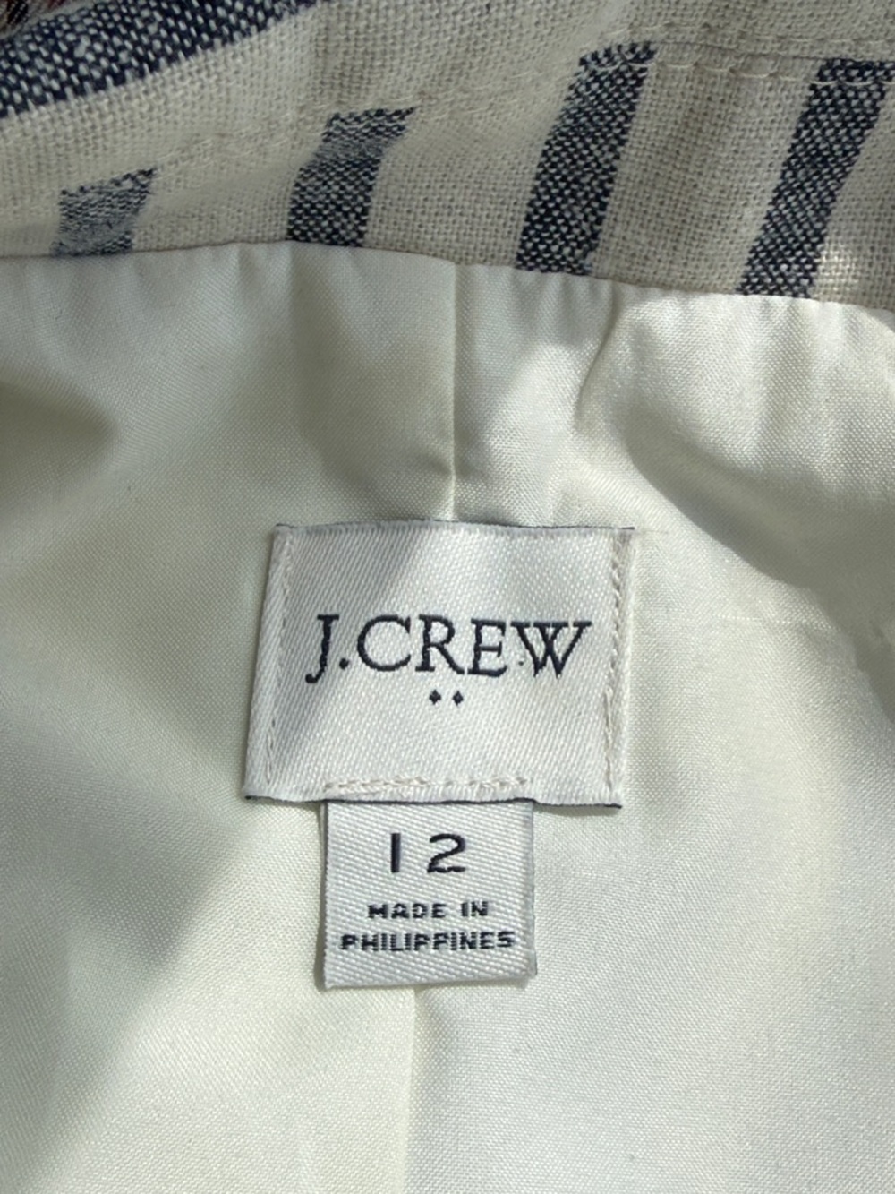 J. Crew Factory Striped Linen-Cotton 'Holland' Blazer in Blue & White Size 12 - Picture 6 of 8